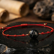 Handcrafted Oltu Stone Morse Code Bracelet - Secret Message